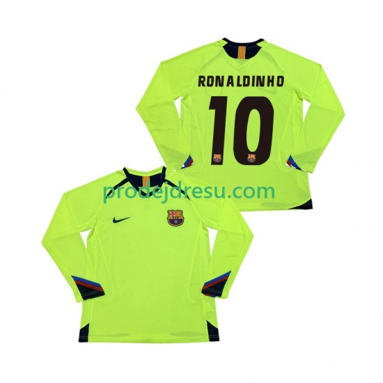 FC Barcelona Dresy Fotbal RONALDINHO 10 2005 Retro Muž Venkovní 2006 Dlouhý rukáv