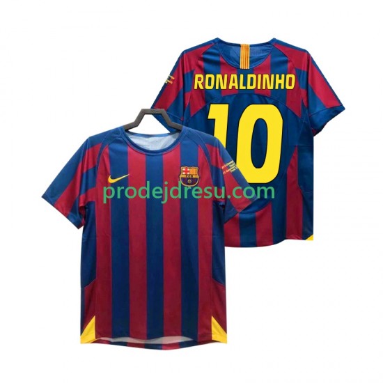 FC Barcelona Dresy Fotbal RONALDINHO 10 Champions League 2005 Retro Muž Domácí 2006 Krátký rukáv