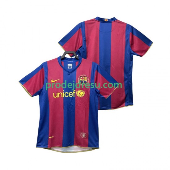 FC Barcelona Dresy Fotbal 2007 Retro Muž Domácí 2008 Krátký rukáv