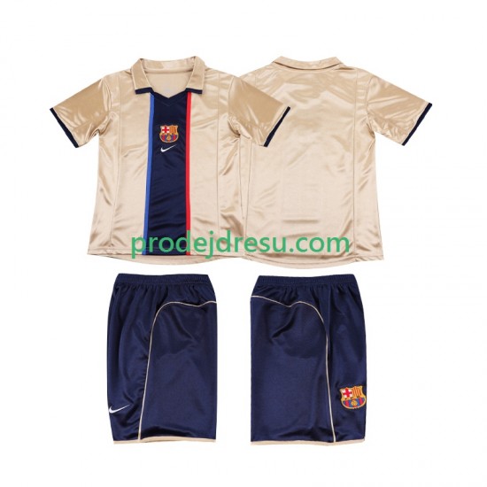 FC Barcelona Dresy Fotbal 2001 Retro Dětský Venkovní 2002 Krátký rukáv