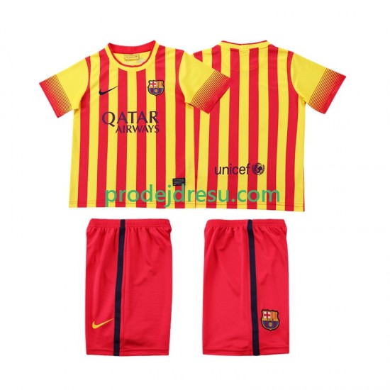 FC Barcelona Dresy Fotbal 2013 2014 Retro Dětský Venkovní Krátký rukáv