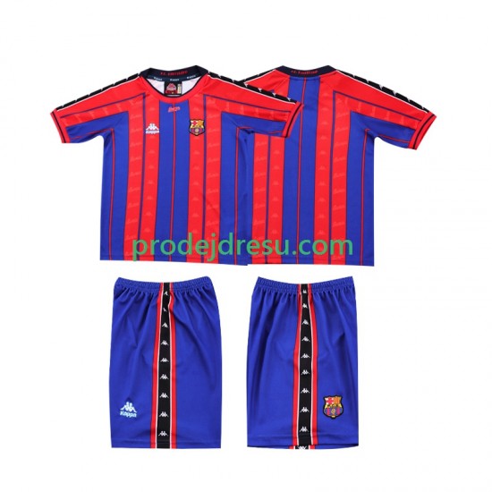 FC Barcelona Dresy Fotbal 1997 Retro Dětský Domácí 1998 Krátký rukáv
