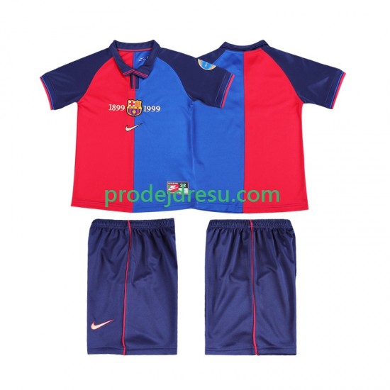 FC Barcelona Dresy Fotbal 2000 Retro Dětský Domácí 1999 Krátký rukáv