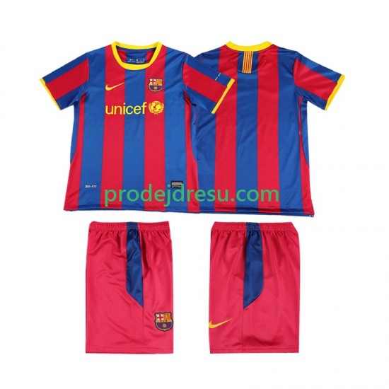 FC Barcelona Dresy Fotbal Retro Dětský Domácí 2011 2010 Krátký rukáv