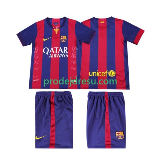 FC Barcelona Dresy Fotbal 2014 2015 Retro Dětský Domácí Krátký rukáv