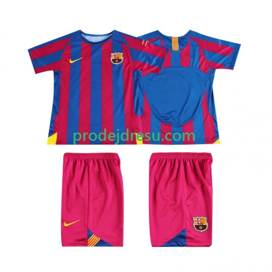 FC Barcelona Dresy Fotbal Champions League 2005 Retro Dětský Domácí 2006 Krátký rukáv