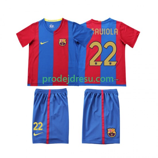 FC Barcelona Dresy Fotbal SAUIOLA 22 2007 Retro Dětský Domácí 2006 Krátký rukáv