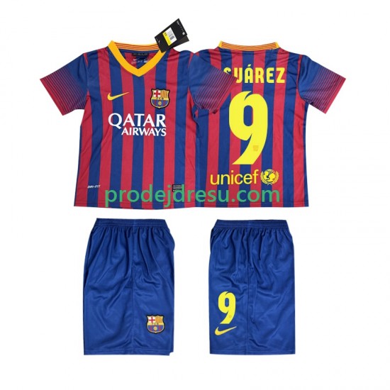 FC Barcelona Dresy Fotbal SUARZE 9 2013 2014 Retro Dětský Domácí Krátký rukáv