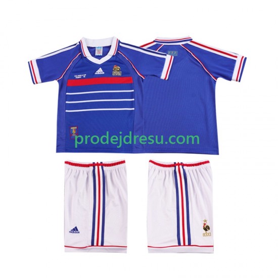 Francie Dresy Fotbal Retro Dětský Domácí 1998 Krátký rukáv
