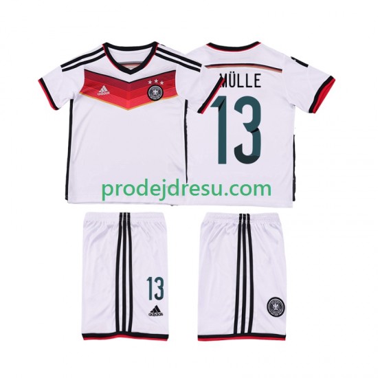 Německo Dresy Fotbal MULLER 13 2014 Retro Dětský Domácí Krátký rukáv
