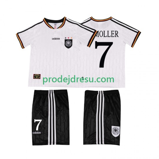 Německo Dresy Fotbal Moller 7 1996 Retro Dětský Domácí Krátký rukáv