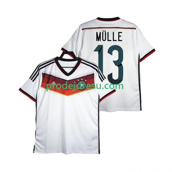 Německo Dresy Fotbal MULLER 13 2014 Retro Muž Domácí Krátký rukáv