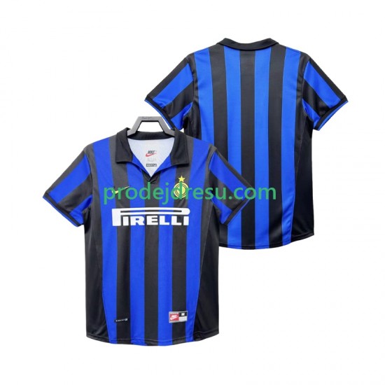 Inter Milán Dresy Fotbal Retro Muž Domácí 1998 1999 Krátký rukáv