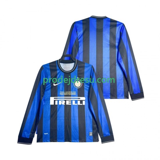 Inter Milán Dresy Fotbal 2009 Retro Muž Domácí 2010 Dlouhý rukáv