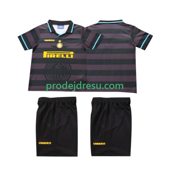 Inter Milán Dresy Fotbal 1997 Retro Dětský Alternativní 1998 Krátký rukáv