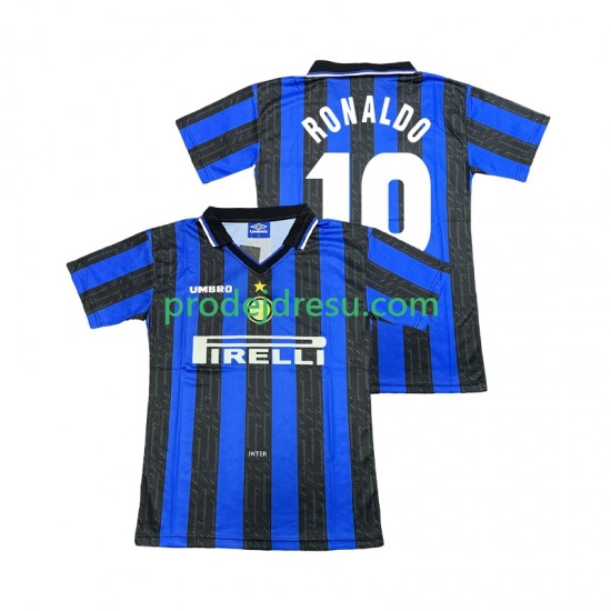 Inter Milán Dresy Fotbal Ronaldo 10 1997 Retro Muž Domácí 1998 Krátký rukáv
