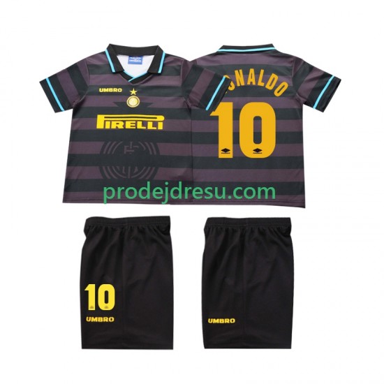 Inter Milán Dresy Fotbal Ronaldo 10 1997 Retro Dětský Alternativní 1998 Krátký rukáv