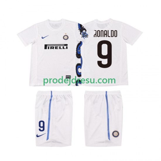 Inter Milán Dresy Fotbal Ronaldo 9 Retro Dětský Venkovní 2011 2010 Krátký rukáv