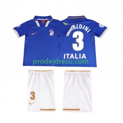 Itálie Dresy Fotbal MALDINI 3 1996 Retro Dětský Domácí Krátký rukáv