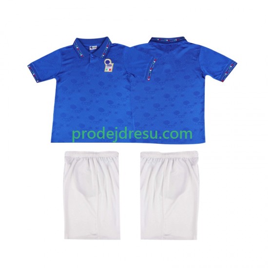 Itálie Dresy Fotbal Retro Dětský Domácí 1994 Krátký rukáv