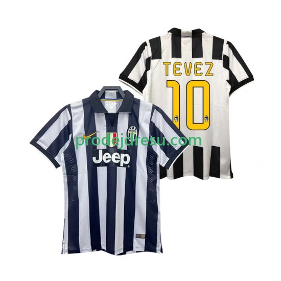 Juventus Dresy Fotbal TEVEZ 10 2014 2015 Retro Muž Domácí Krátký rukáv