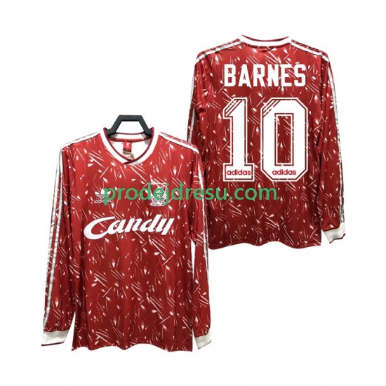 Liverpool Dresy Fotbal BARNES 10 1989 1991 Retro Muž Domácí Dlouhý rukáv