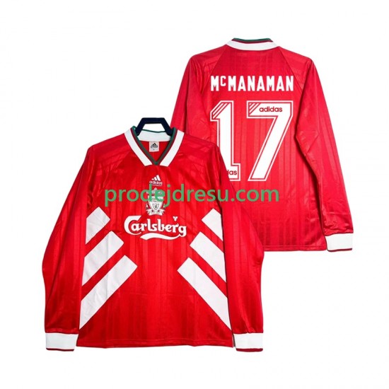 Liverpool Dresy Fotbal MCMANAMAN 17 1993 1995 Retro Muž Domácí Dlouhý rukáv