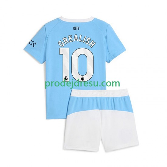 Manchester City Dresy Fotbal Jack Grealish 10 Dětský Domácí 2025-2026 Krátký rukáv