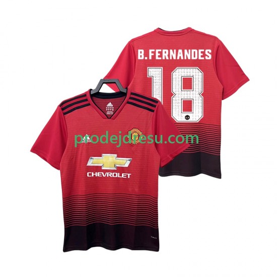 Manchester United Dresy Fotbal B.FERNANDES 18 2018 2019 Retro Muž Domácí Krátký rukáv