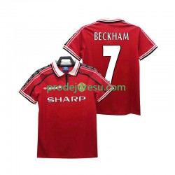 Manchester United Dresy Fotbal BECKHAM 7 Retro Muž Domácí 1998 1999 Krátký rukáv