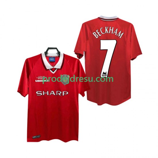 Manchester United Dresy Fotbal BECKHAM 7 2000 Retro Muž Domácí 1999 Krátký rukáv