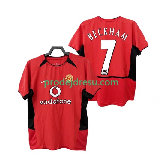 Manchester United Dresy Fotbal BECKHAM 7 Retro Muž Domácí 2004 2002 Krátký rukáv