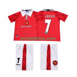 Manchester United Dresy Fotbal BECKHAM 7 1996 1997 Retro Dětský Domácí Krátký rukáv