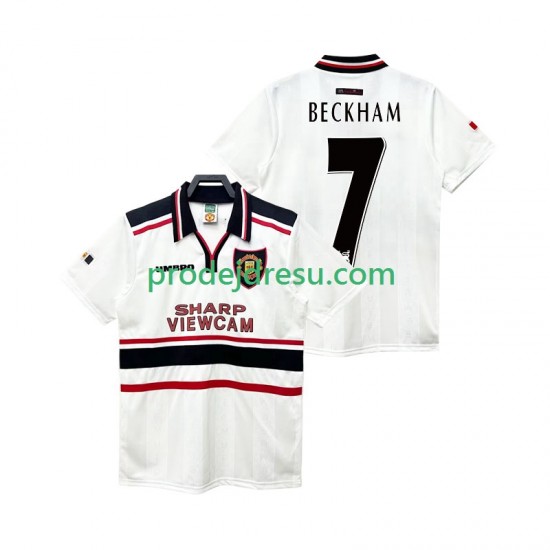 Manchester United Dresy Fotbal Beckham 7 Retro Muž Venkovní 1998 1999 Krátký rukáv