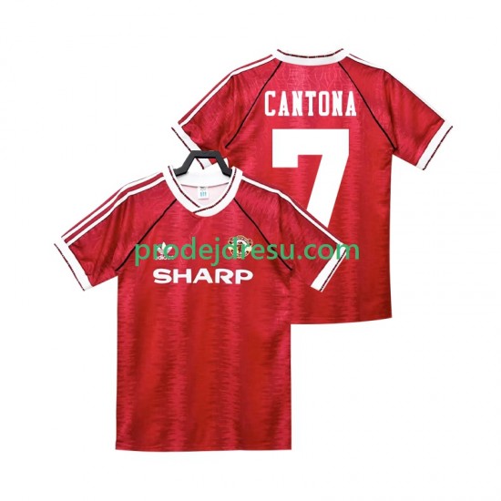 Manchester United Dresy Fotbal CANTONA 7 1990 1992 Retro Muž Domácí Krátký rukáv