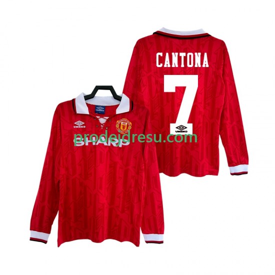 Manchester United Dresy Fotbal CANTONA 7 1992 Retro Muž Domácí 1994 Dlouhý rukáv