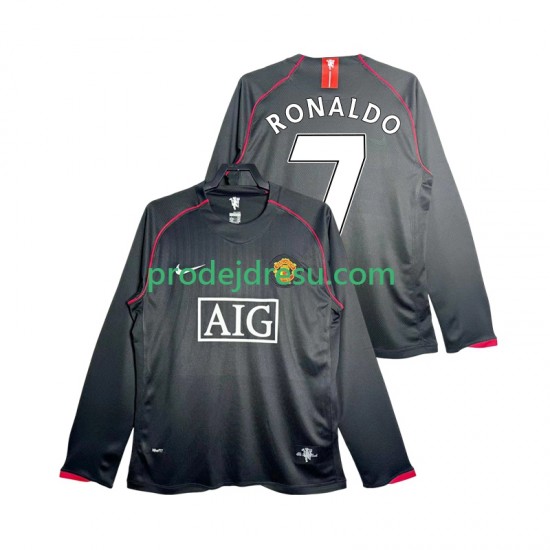 Manchester United Dresy Fotbal Critstiano Ronaldo 7 2007 Retro Muž Venkovní 2008 Dlouhý rukáv