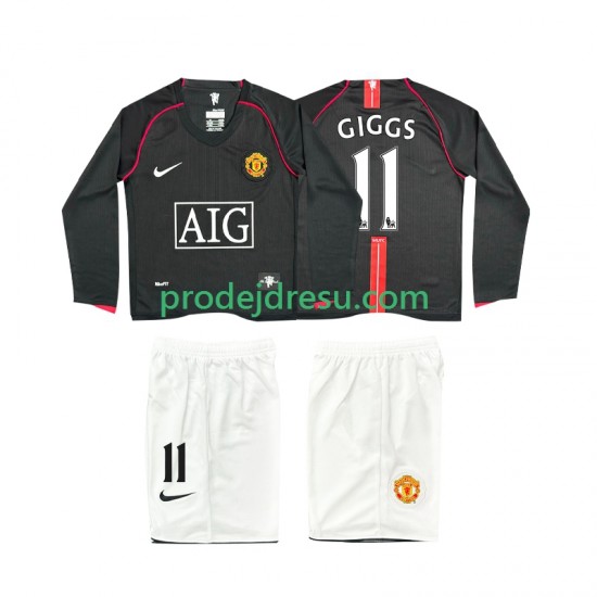 Manchester United Dresy Fotbal GIGGS 11 2007 Retro Dětský Venkovní 2008 Dlouhý rukáv