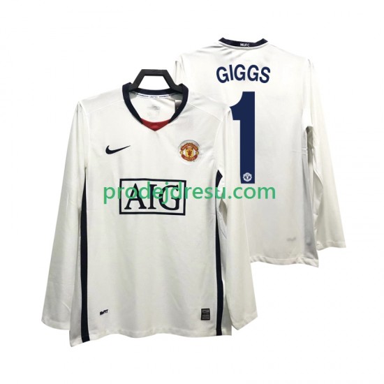 Manchester United Dresy Fotbal GIGGS 11 Premier League 2009 Retro Muž Venkovní 2008 Dlouhý rukáv