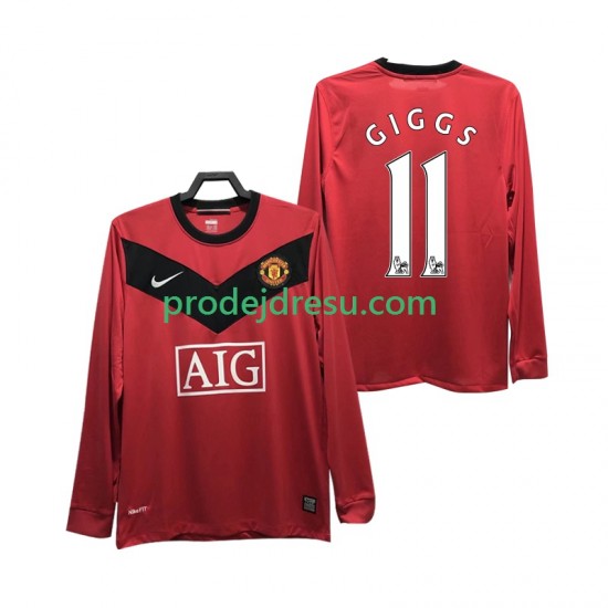 Manchester United Dresy Fotbal GIGGS 11 2009 Retro Muž Domácí 2010 Dlouhý rukáv