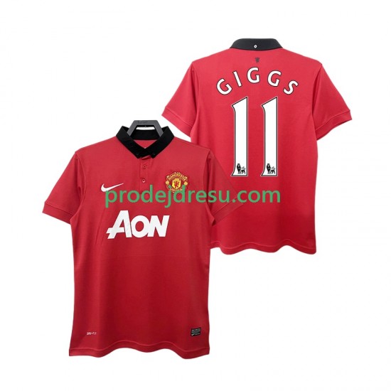 Manchester United Dresy Fotbal GIGGS 11 2013 2014 Retro Muž Domácí Krátký rukáv