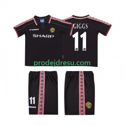 Manchester United Dresy Fotbal GIGGS 11 Retro Dětský Venkovní 1998 1999 Krátký rukáv