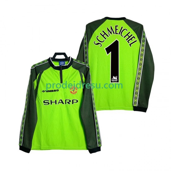 Manchester United Dresy Fotbal SCHMEICHEL 1 2000 Brankářské Retro Muž Domácí 1998 Dlouhý rukáv