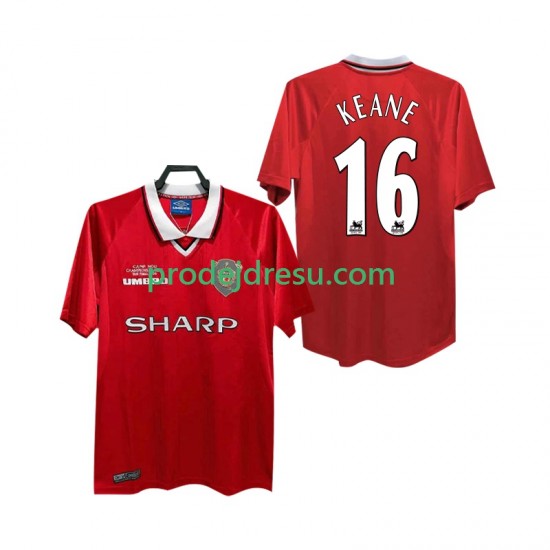 Manchester United Dresy Fotbal Keane 16 2000 Retro Muž Domácí 1999 Krátký rukáv