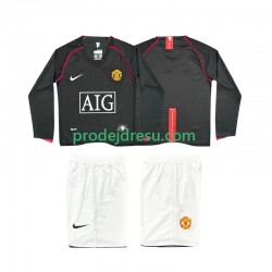 Manchester United Dresy Fotbal 2007 Retro Dětský Venkovní 2008 Dlouhý rukáv
