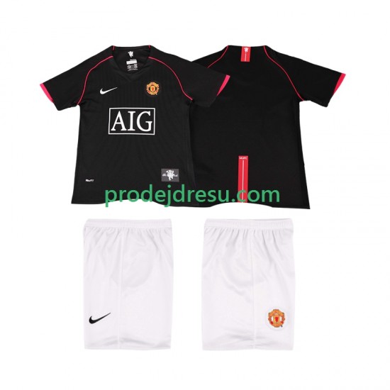 Manchester United Dresy Fotbal 2007 Retro Dětský Venkovní 2008 Krátký rukáv