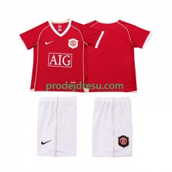 Manchester United Dresy Fotbal 2007 Retro Dětský Domácí 2006 Krátký rukáv