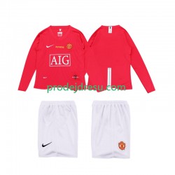 Manchester United Dresy Fotbal Premier League 2009 Retro Dětský Domácí 2008 Dlouhý rukáv