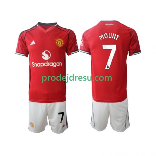 Manchester United Dresy Fotbal Mason Mount 7 Dětský Domácí 2025-2026 Krátký rukáv
