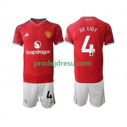 Manchester United Dresy Fotbal Matthijs de Ligt 4 Dětský Domácí 2025-2026 Krátký rukáv
